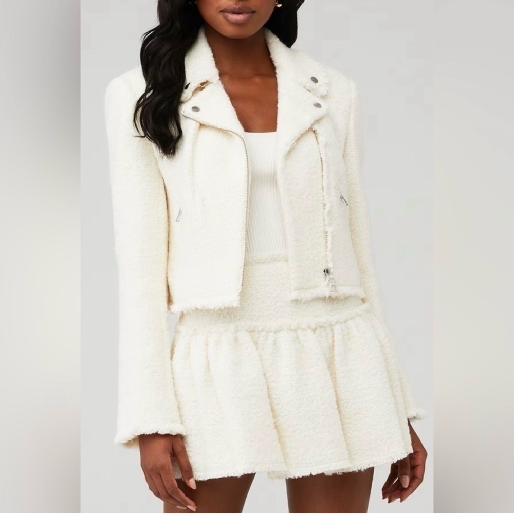 LoveShackFancy Cream Lorenzo Jacket in Antique White Size M NWT